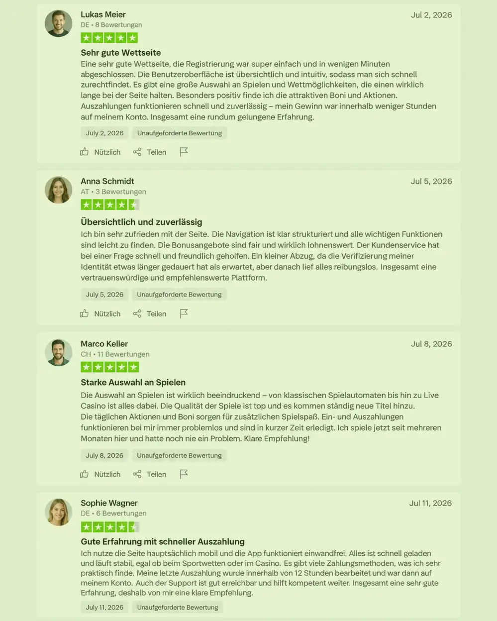 Trustpilot-Kommentare zu Dragon Money