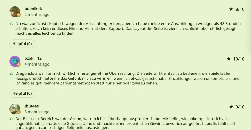 AskGamblers-Kommentare zu Dragon Money